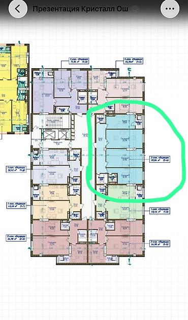 Продажа квартир: 3 комнаты, 100 м², Фрунзе мкр., Элитка, 2 этаж, ПСО (под самоотделку) — 3