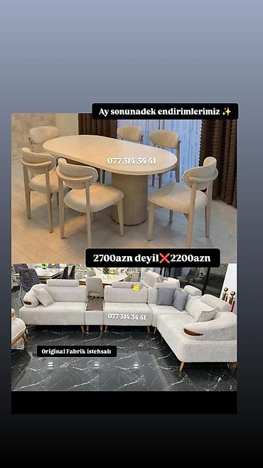 Mebel dəsti – Original Fabrik istehsalı - Yumşaq bej tonlarında künc