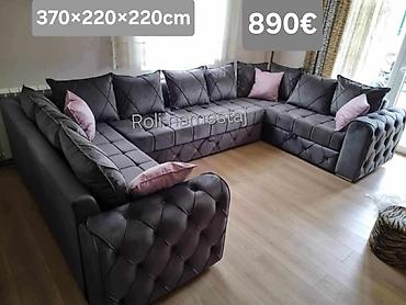 Ugaone garniture: Ugaona garnitura U-oblika – dimenzije 370 × 220 × 220 cm - Prostrana — 1