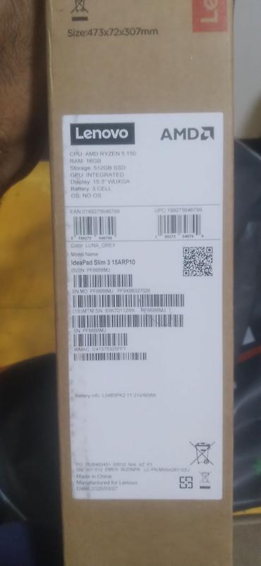 petlə tikis masini: Lenovo IdeaPad Slim 3 15ARP10 noutbuk - Rəng: Luna Grey - Ekran — 1