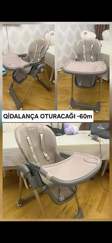 Uşaq qidalanma oturacağı - Rəng: bej/boz tonlarda - Yumşaq, silinə