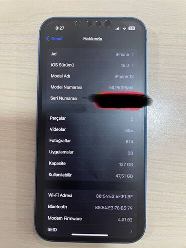 iphone 5se ikinci el: IPhone 13, 128 ГБ, Синий, Отпечаток пальца, Face ID, С документами