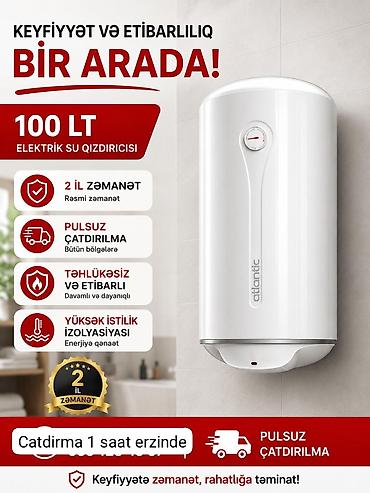 Ariston 100 l, Yeni, Kredit yoxdur, Rayonlara çatdırılma, Pulsuz çatdırılma — 1