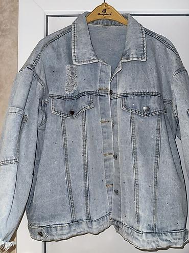 stone island: Açıq mavi rəngli, oversize kəsimli cins gödəkçə - Material: qalın — 1