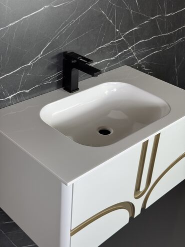 Тумбы для ванны: Тумба для ванны, Новый, С раковиной, МДФ, Бесплатная доставка, цвет - Коричневый — 15