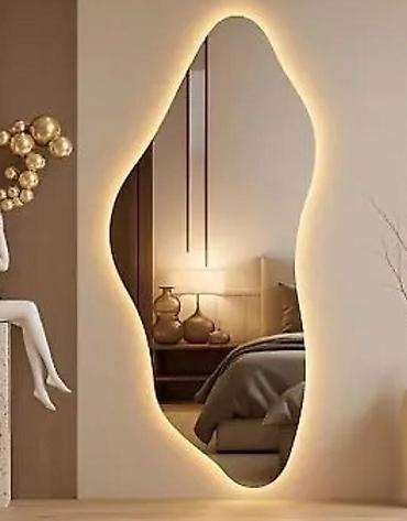 işıqlı güzgü: Güzgü Divar üçün, Oval, Dekorativ, Arxa işıqlı — 9