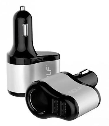 Žičani punjači za telefone: Auto punjač/razdelnik za upaljač sa 2x USB porta - Funkcija 2 u 1 — 1