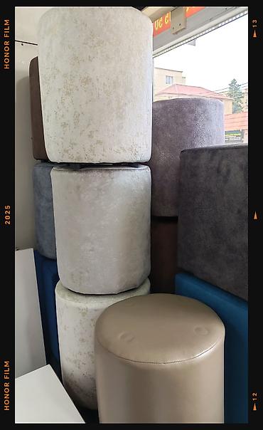 Pufiklər: Yeni, Pufik oturacaq, Parça, rəng - Boz, Kredit yoxdur, Ödənişli çatdırılma — 6