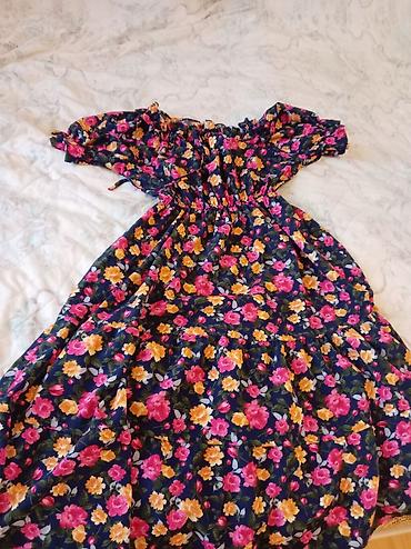 ucuz bijuteriyalar: Çiçək naxışlı yay donu - Model: Çiyinləri açıq/off-shoulder stilində — 2