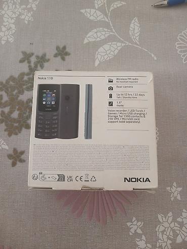nokia 110: Nokia 110 4G, < 2 GB Memory Capacity, rəng - Boz, Düyməli — 4