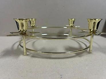 Sveće i svećnjaci: TCM svečani svećnjak/venac za advent – mesing, Ø oko 24 cm - Okrugli — 5