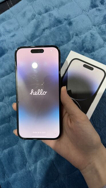 Apple iPhone: IPhone 14 Pro, Б/у, 256 ГБ, Black Titanium, Коробка, 80 % — 1