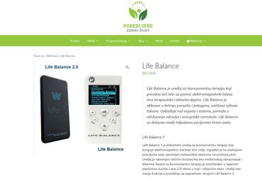 Ostali medicinski proizvodi: Life Balance je portabl wellness uređaj koji je namenjen za efikasnu