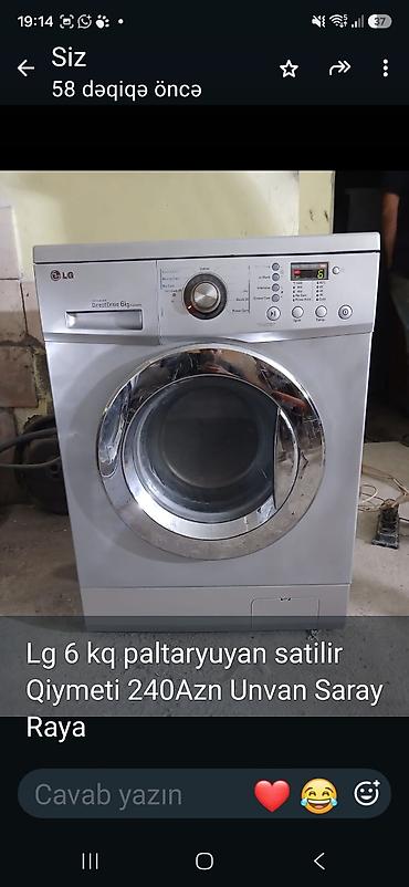 Paltaryuyan maşınlar: LG paltaryuyan maşın – 6 kq Model: LG Inverter Direct Drive, ön — 1