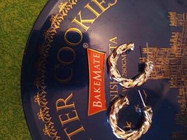 Sırğalar: Gümüş rəngli hörgü naxışlı halqa sırğalar - Model: qalın, burma/hörgü — 9