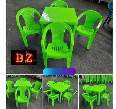 plastik stol stul: Новый, Квадратный стол, 4 стула, Со стульями, Пластик, Азербайджан