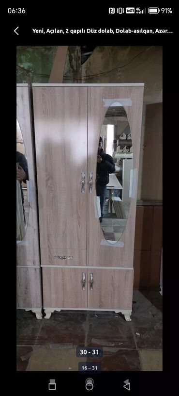 Dolablar: Yeni, Açılan, 2 qapılı Düz dolab, Dolab-asılqan, Azərbaycan — 19
