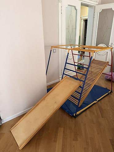 divar ciragi: Uşaq üçün ev tipli idman kompleksi - Metallik karkaslı, rəngli — 2