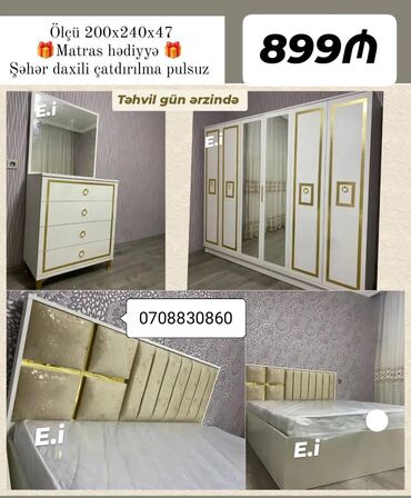 tek neferlik matras: *Yataq dəsti / 6 qapılı dolabla Yataq dəsti 899Azn 💥* ✔️Rəng seçimi