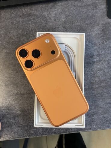 скупка нерабочих компьютеров: IPhone 17 Pro, Жаңы, 256 ГБ, Кызгылт сары, Кабель, 100 %