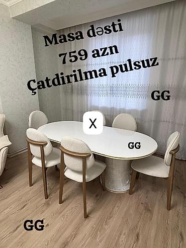Masa dəsti – 6 nəfərlik Qiymət: 759 AZN Çatdırılma pulsuz - Dəst: 1