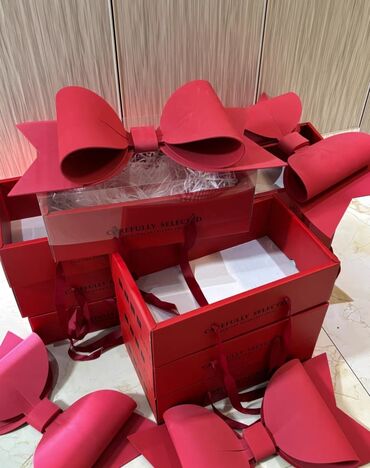 коробки упаковочные: Коробки с праздничным бантом на заказ Оптом от 10+штук 600 сом В