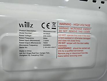 Mikrodalğalı sobalar: Mikrodalğalı soba Willz, Ayrıca dayanan, Mikrodalğalar ilə, rəng - Ağ, Yeni — 11