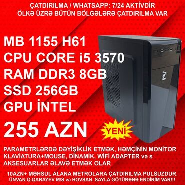 Masaüstü kompüterlər və iş stansiyaları: ⭐TƏK KEYS – 255 AZN ⭐22” Yeni Monitorla dəst – 365 AZN