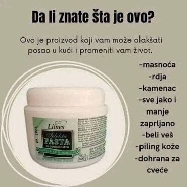 Kućna hemija i proizvodi za kuću: 💧PASTA ZA DOMAĆINSTVO💧 ‼️LIMESOVA "ZELENA KRALJICA " i prava pomoć u — 10