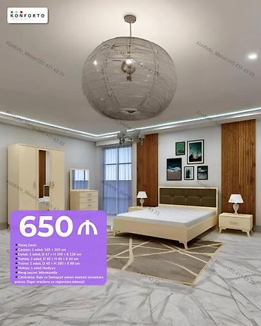 Yataq Dəsti – 650 ₼ Komplekt: - Çarpayı: 1 ədəd, 160 × 200 sm -