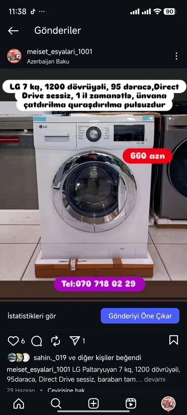 Paltaryuyan maşınlar: Paltaryuyan Anbardan satiş.Qimətlər aşagida qeyd olunub.Ünvana — 60