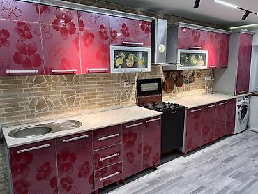 silver kitchen: Кухонный гарнитур, Б/у, цвет - Красный, Самовывоз — 2