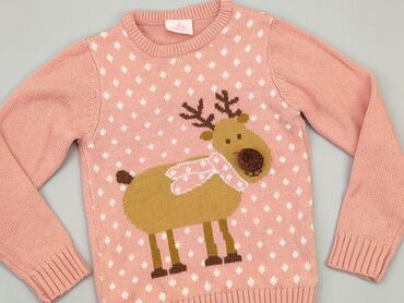 sweterek dziewczęcy na drutach: Sweterek, 4-5 lat, 104-110 cm, stan - Bardzo dobry