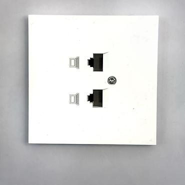 рэковая стойка: Сетевая розетка настенная с двумя портами RJ45 - Тип: двойной модуль — 1