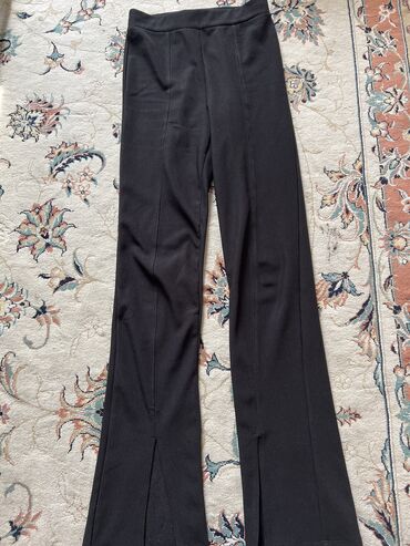 велюровые брюки женские: Повседневные брюки, Made in KG, Высокая талия, Осень-весна, S (EU 36)