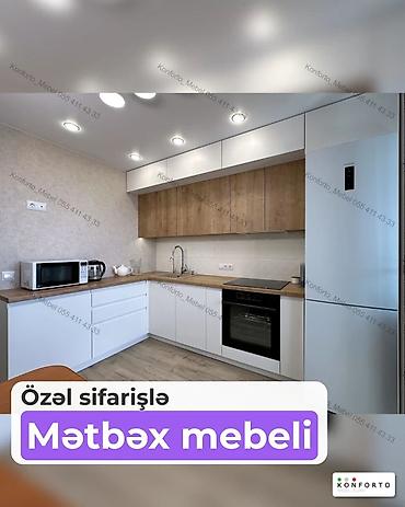 Özəl sifarişlə mətbəx mebeli - Müasir, minimalist dizayn: ağ fasadlar lalafo.az -da Özəl sifarişlə mətbəx mebeli - Müasir, minimalist dizayn: ağ fasadlar