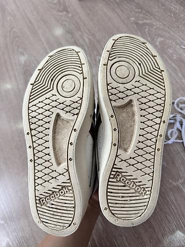 кеды reebok: Кроссовки Reebok, высокие (mid/hi). - Цвет: белый с коричневыми — 4