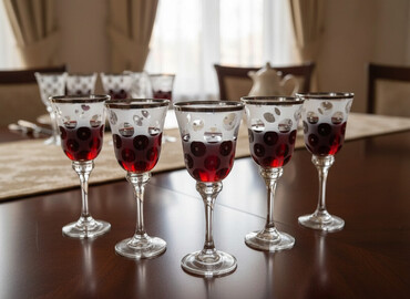 Qədəhlər: Qədəhlər, rəng - Gümüşü, Şüşə, 6 ədədli dəst, Türkiyə — 1