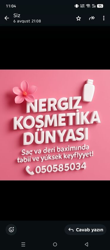 Информатика: Nergiz Kosmetika Dünyası Saç və dərinin baxımı üçün təbii tərkibli