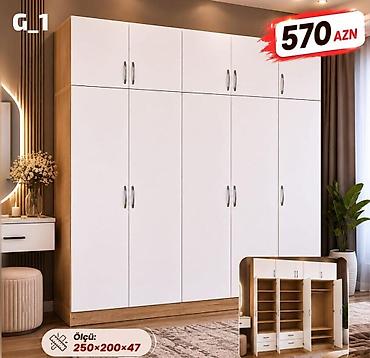 plasmas skaflar: Məhsul: G_1 model geyim şkafı - Ümumi dizayn: Təbii ağac teksturalı — 1
