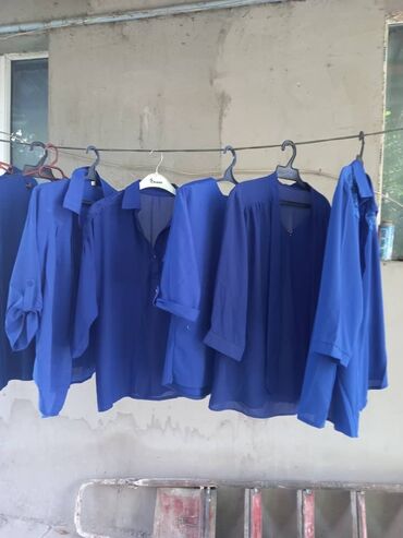 синяя рубашка в клетку женская: Рубашка