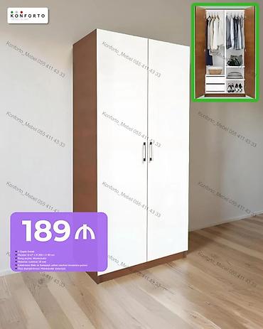 İki qapılı geyim dolabı - Ölçülər: 47 × 200 × 90 sm - Rəng seçimi