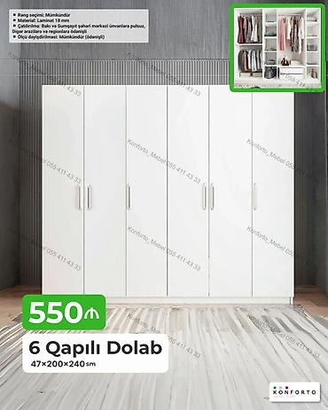 6 qapılı geyim dolabı Ölçü: 47 × 200 × 240 sm Material: 18 mm
