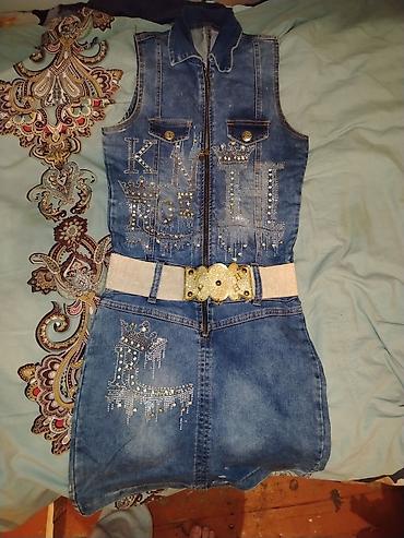 cins donlar: Qadınlar üçün cins don-komplekt - Material: mavi denim (cins) - — 2