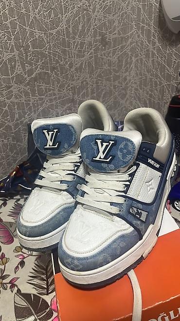 luis vuitton: Louis Vuitton Trainer Denim – kişi üçün idman ayaqqabısı - Model: LV — 1