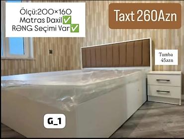 saloglu mebel gence: Taxt – 260 AZN - Ölçü: 200×160 - Matras daxildir - Rəng seçimi var — 1