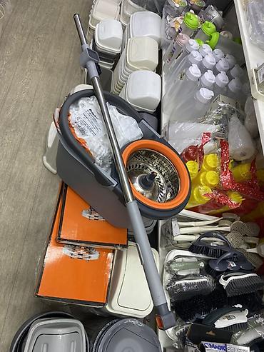 швабры с ведром и отжимом: Швабра с ведром и центрифугой (spin-mop) Комплектация: - Ведро с — 2