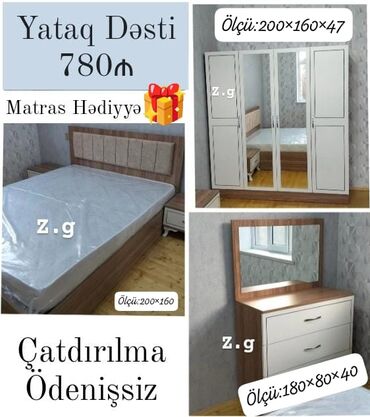 ikinci el velosipedler: *Yataq Dəsti 💫780Azn* ◻️Material:Rusiya Laminatı 18/lik ◻️Rəng seçimi