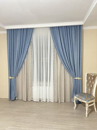 Шторы и занавески: Комплект штор, Изготовление на заказ, Новый, Для зала, Для офиса, Для прихожей at lalafo.kg — 2 Шторы и занавески: Комплект штор, Изготовление на заказ, Новый, Для зала, Для офиса, Для прихожей — 2
