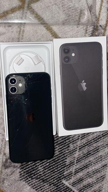 Уюлдук телефондор жана аксессуарлар: IPhone 11, Жаңы, 128 ГБ, Кара, Заряддоочу түзүлүш, Куту, Каптама, 89 %